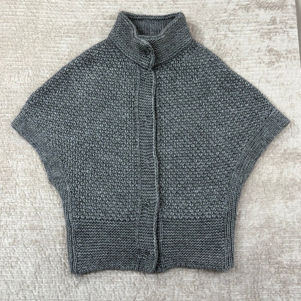 Elsamanda Anthropologie‎ Italy Wool Alpaca Blend Chunky Knit Grey Sweater Vest S